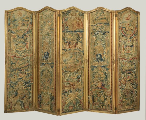 18th c. five panel tapestry room divider (1 of 8)