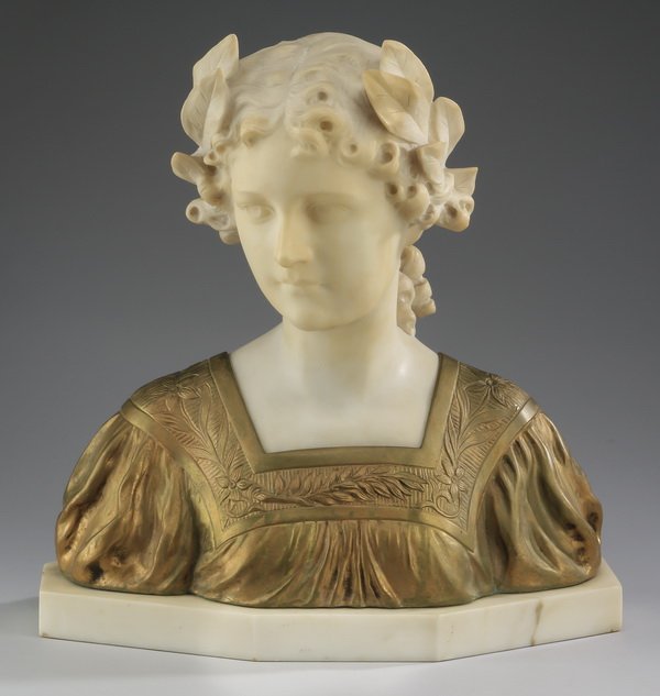 GV Vaerenbergh alabaster bust of a maiden (1 of 3)