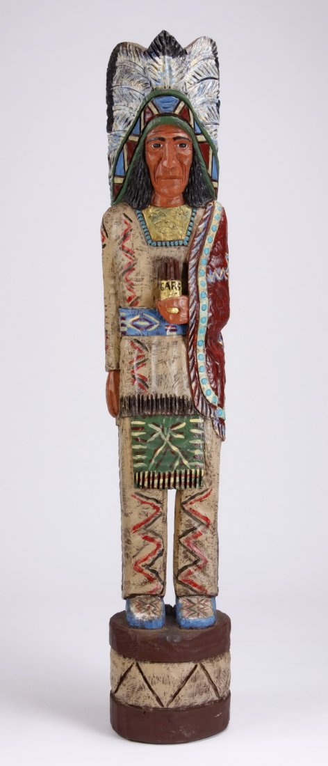 73" tall hand carved cigar store Indian (1 of 2)