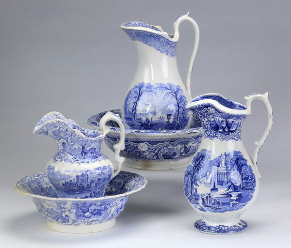 5-Pieces 19th c. blue and white transferware (1 of 3)