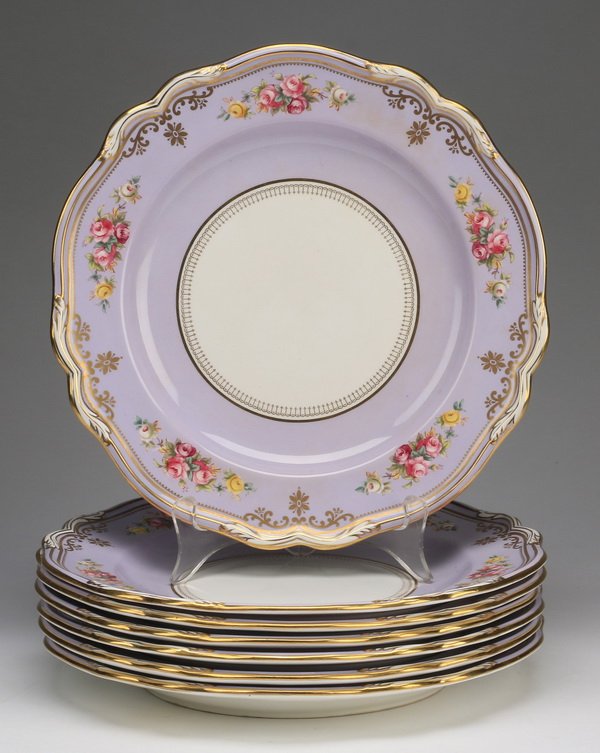 (7) Copeland Spode hand painted plates, 10.5" (1 of 3)