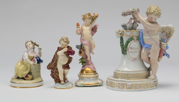 (4) 19th c. Meissen figurines, marked (1 of 7)