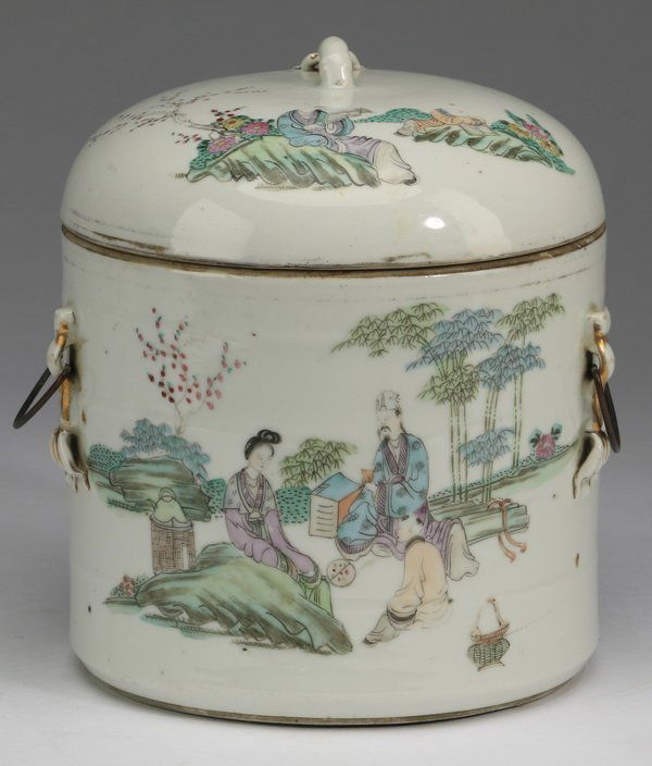 Chinese famille rose covered tea canister (1 of 5)