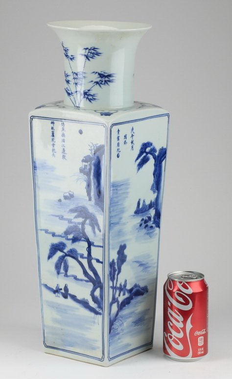 Chinese vase, landscape scene, Kangxi, 19"h (1 of 9)