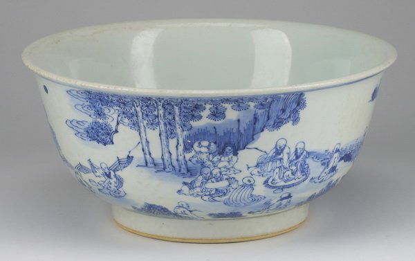 Chinese bowl with teachers and students, 11"w (1 of 6)