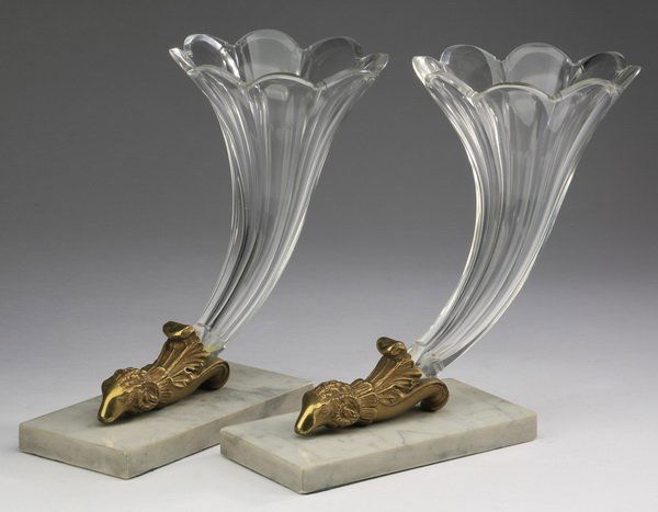 (2) Continental cornucopia vases, early 20th (1 of 6)