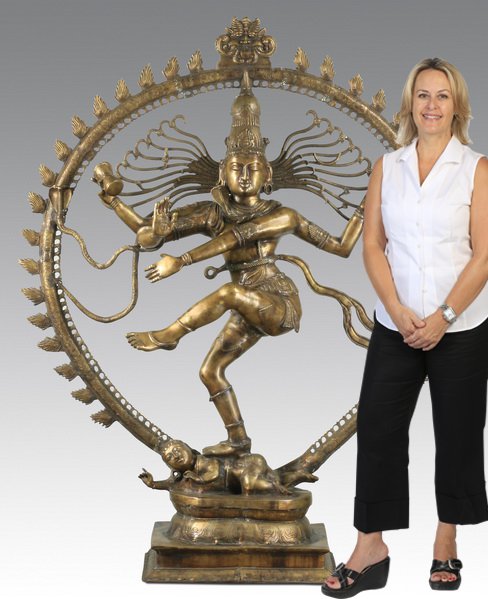 Oversized bronze sculpture of Shiva, 72"h (1 of 9)