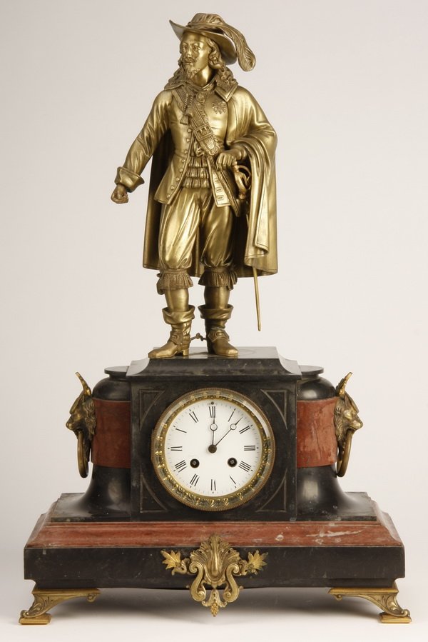 19th c. French gilt bronze figural clock (1 of 9)