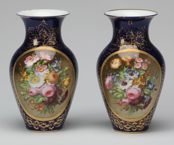 (2) Early 20th c. Continental vases, 11"h (1 of 3)