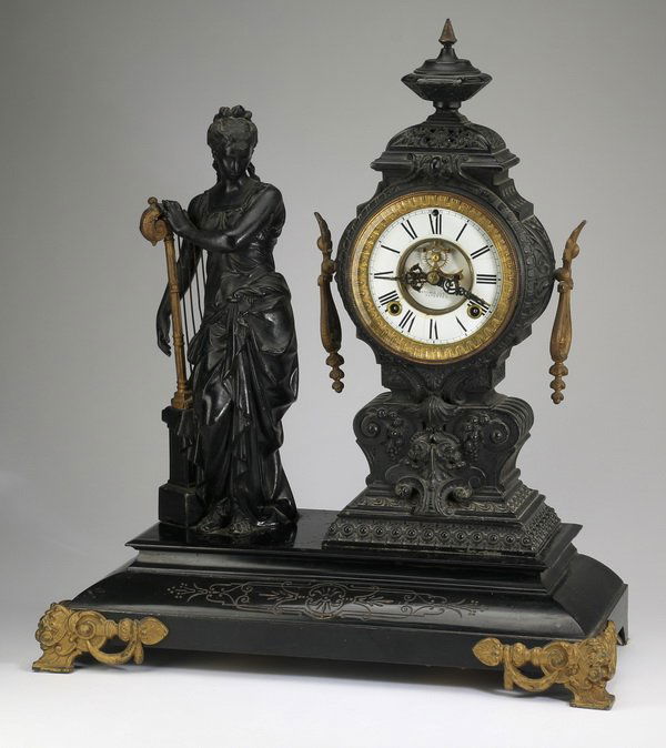 Ansonia figural mantel clock, late 19th c. (1 of 4)