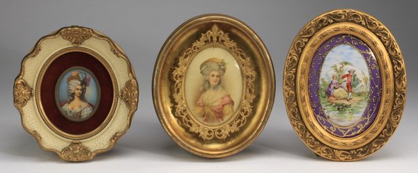 (3) Early 20th c. Continental oval portraits (1 of 2)