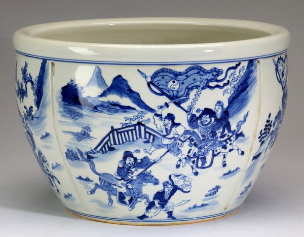 Chinese blue and white jardiniÃ¨re, marked (1 of 6)