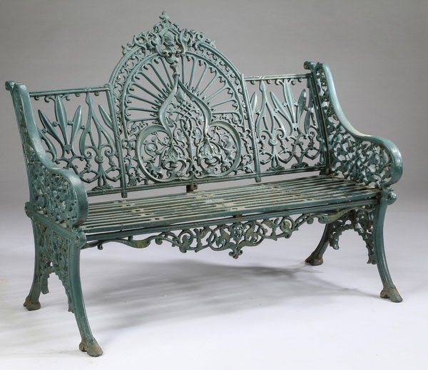 Victorian style wrought iron garden bench (1 of 3)