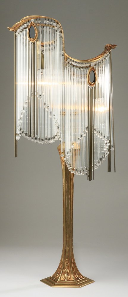 French Art Nouveau style table lamp, 30"h (1 of 2)