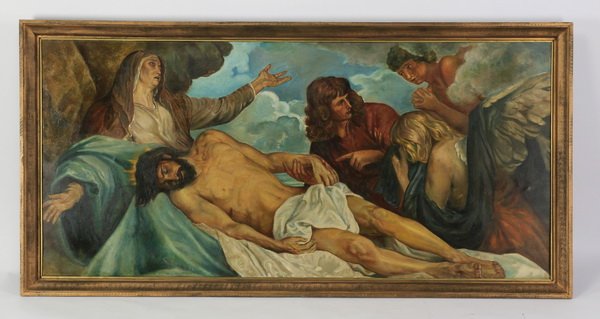 Oversized O/c, Christ after crucifixion, 79"w (1 of 4)
