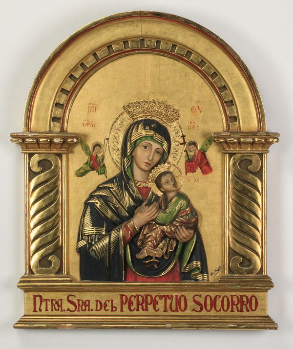 Giltwood alterpiece of Virgin & Child (1 of 3)