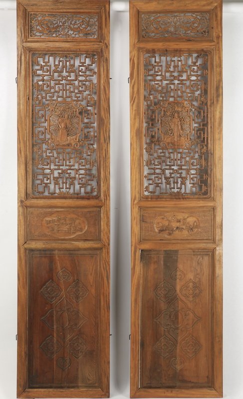 (2) Chinese pierce carved panels, 100"h (1 of 6)