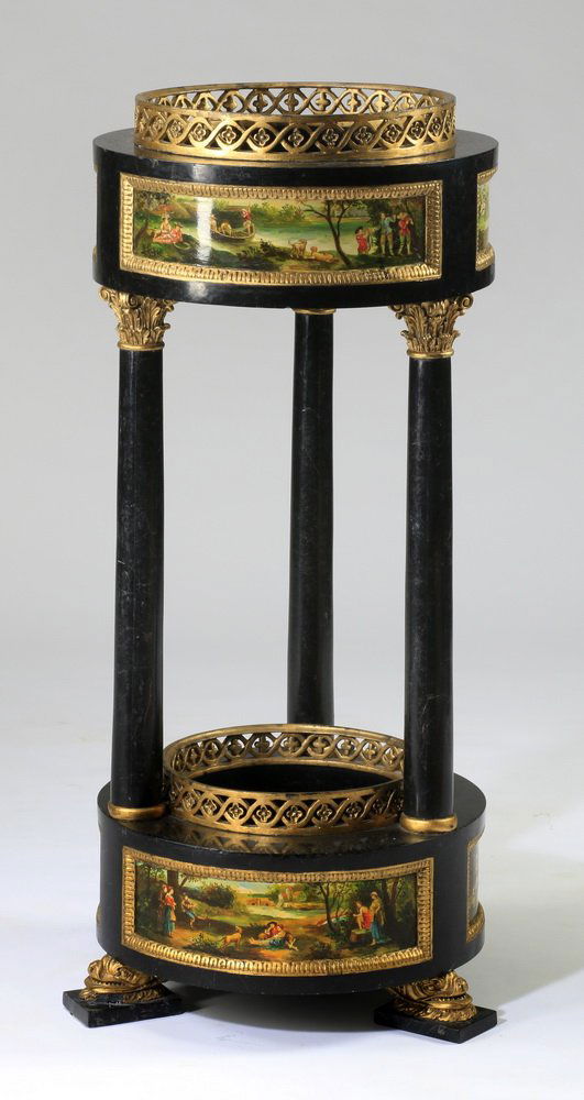 French Empire style two-tier jardiniere, 39"h (1 of 2)