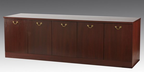 Contemporary mahogany credenza (1 of 2)
