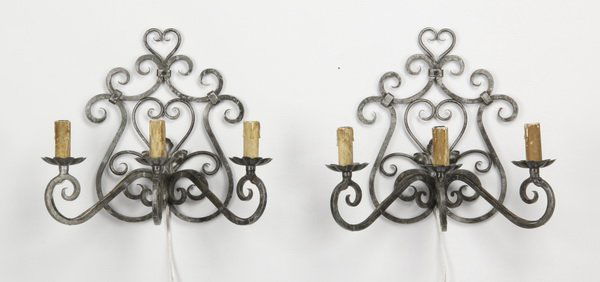 (2) French wrought iron sconces (1 of 1)