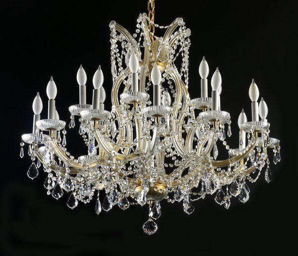 Cut crystal 25-light chandelier, 30"h (1 of 3)