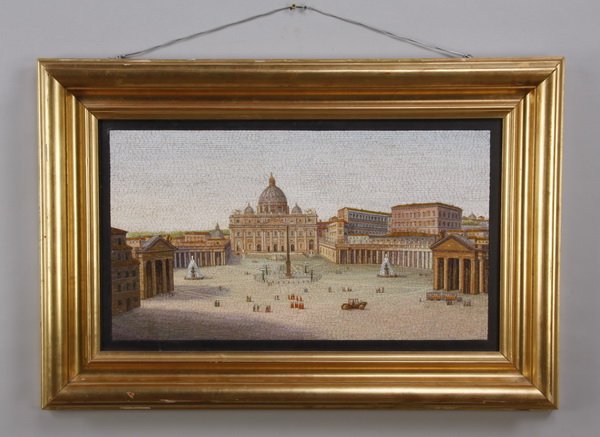 Italian micro mosaic plaque, 35"w (1 of 7)