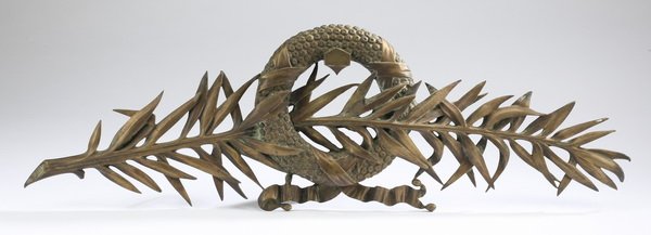 19th c. bronze wall hanging, 36"l (1 of 2)