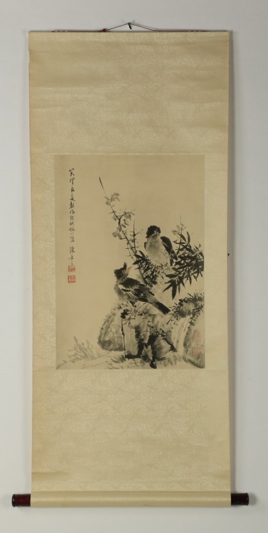 Chinese scroll, ink and watercolor on paper (1 of 6)