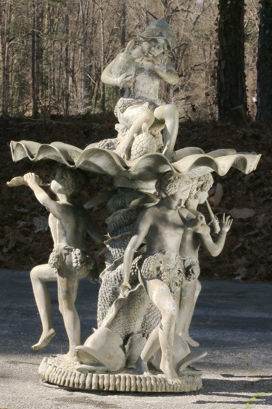 Figural bronze garden fountain, 60"h (1 of 4)