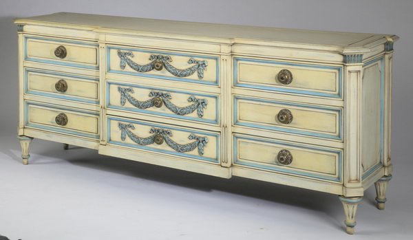 Mid 20th c. paint decorated chest, 79"long (1 of 3)