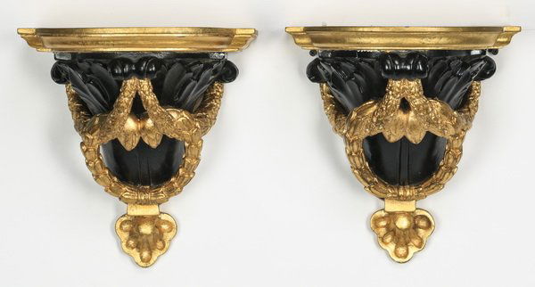 (2) Composition wall sconces, 10"w (1 of 3)