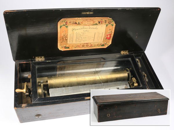 Swiss cylinder mandolin tremolo music box (1 of 6)