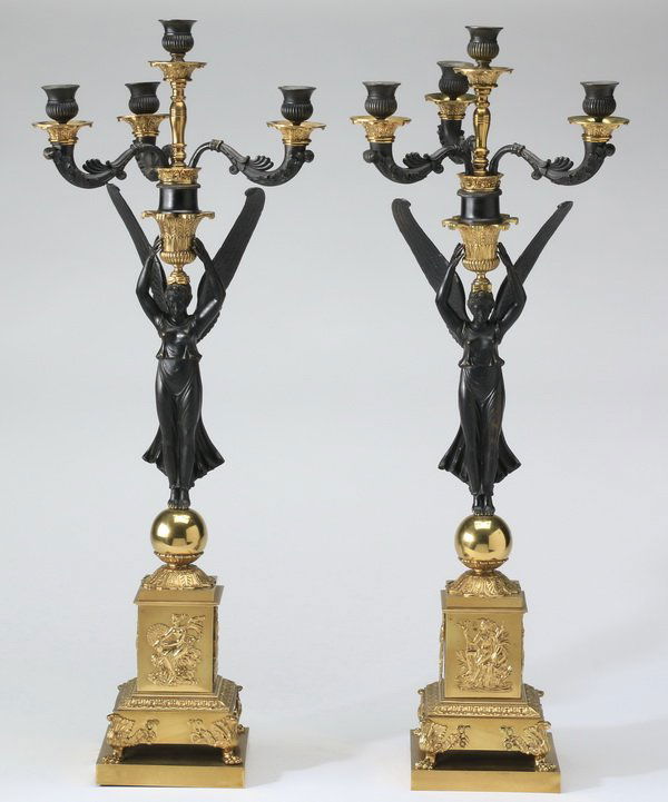 (2) Bronze figural candelabra , 32"h (1 of 6)