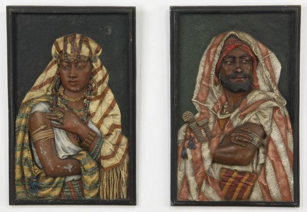 (2) 19th c. Orientalist panels by Hottot, 25" (1 of 1)