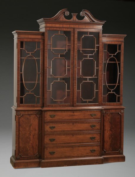 George III style mahogany china cabinet (1 of 2)