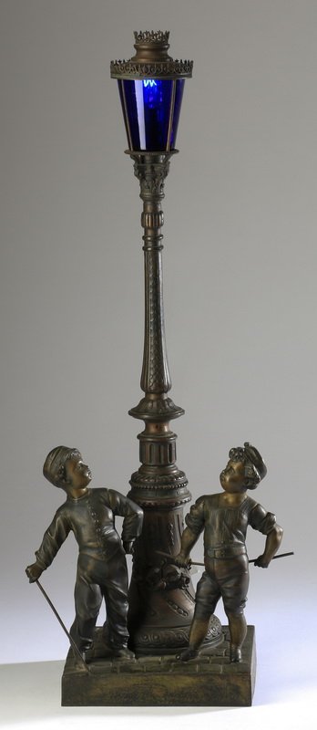 Early 20th c. French figural table lamp, 21"h (1 of 3)