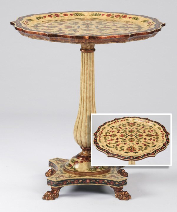 Anglo-Indian inspired side table, 25"w (1 of 4)