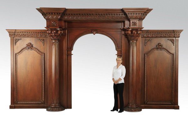 Monumental Neoclassical style entryway, 221"w (1 of 8)