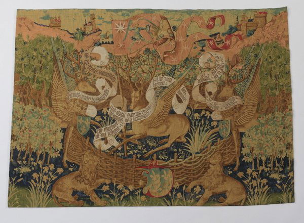 Medieval style woven tapestry, 76"l (1 of 3)