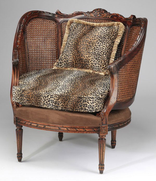 Louis XV inspired cane backed bergere, 37"h (1 of 5)