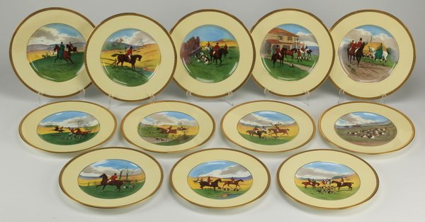 (12) Minton hand painted plates, marked (1 of 3)