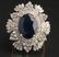Gold, sapphire and diamond ring, size 7 3/4