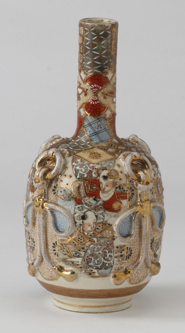 Japanese Satsuma vase, 9"h (1 of 3)