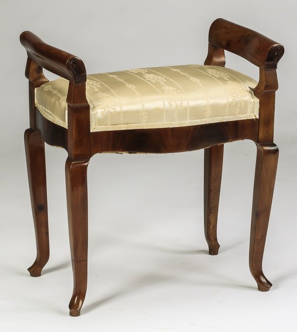 Regency style two-handled vanity bench, 26"h (1 of 3)