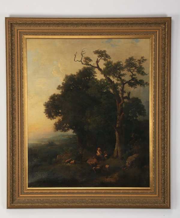 19th c. Italian O/c, shepherd and family (1 of 3)