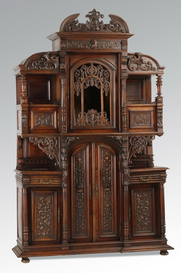 19th c. Renaissance Revival walnut cabinet (1 of 10)
