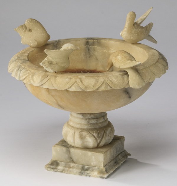 Figural marble birdbath centerpiece, 19th c. (1 of 2)