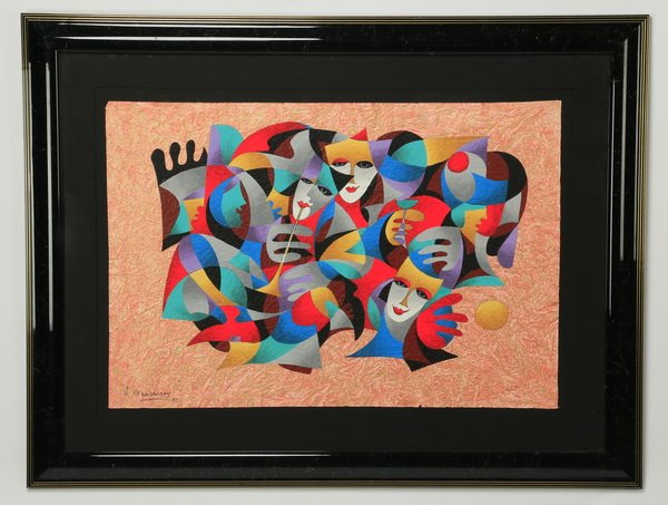 Anatole Krasnyansky (Russian) acrylic on paper (1 of 3)