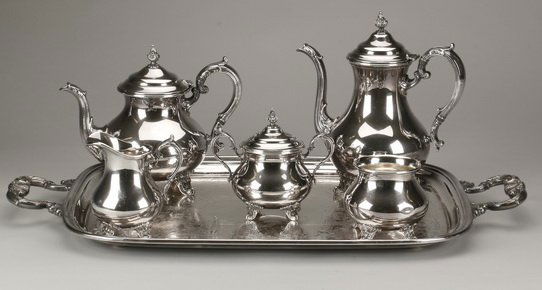 Gorham silverplate tea and coffee service (1 of 3)
