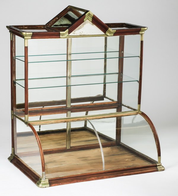 Victorian mirrored mercantile cabinet, 46"h (1 of 3)